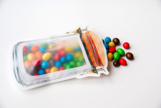 Pouch with M&M's
